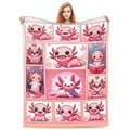 Vodrm Pink Axolotl Blanket Lovely Axolotls Gifts For Kids Adults Soft Warm Lightweight Cozy Cute Animal Throw Blankets For Bed L