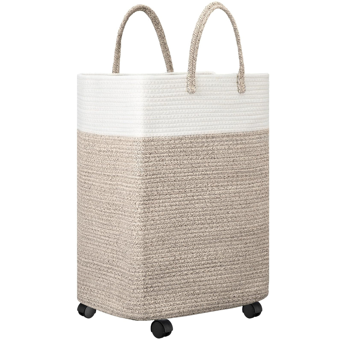 Lemonroad 65l Rolling Laundry Basket with Removable Wheels Woven Hamper