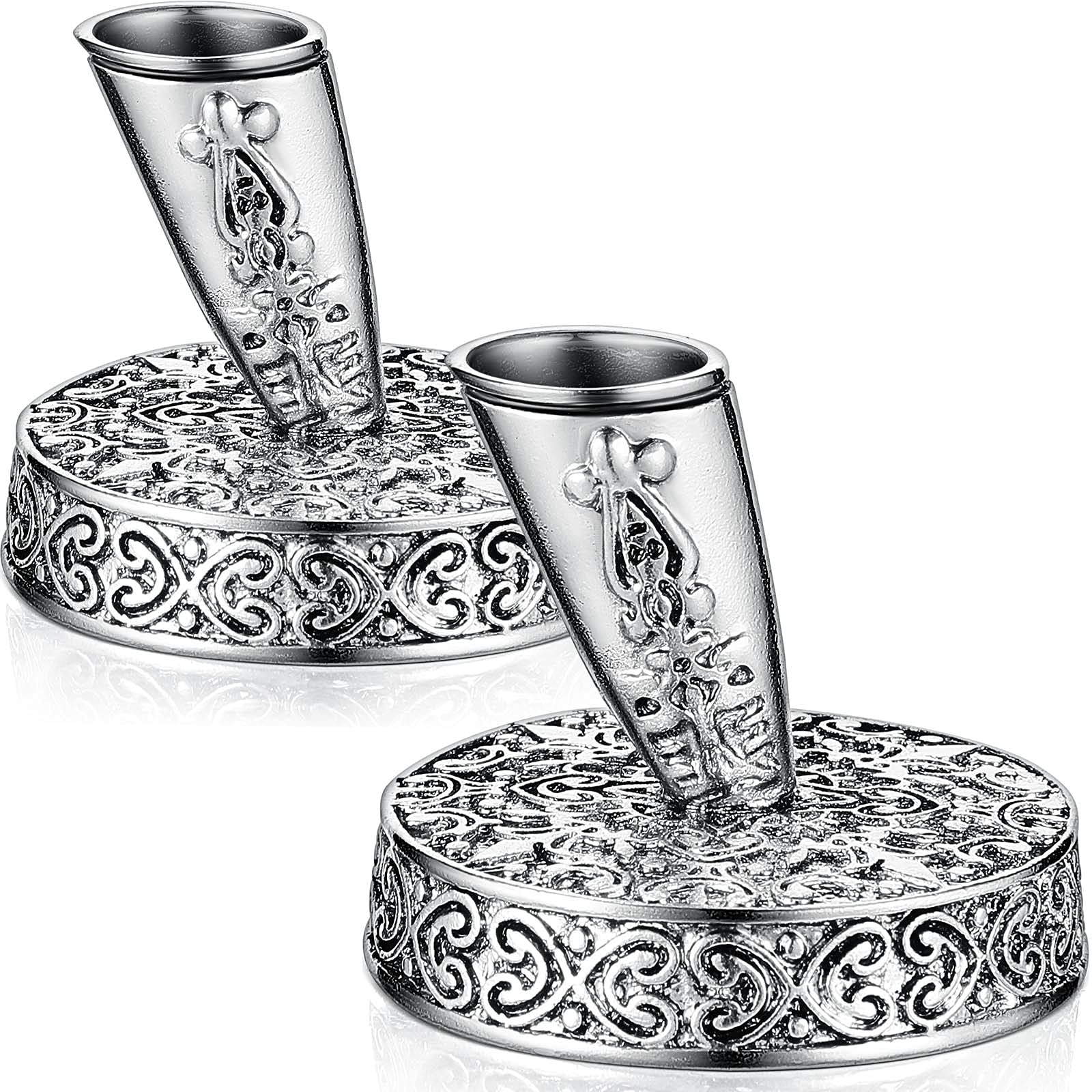 2 Pieces Vintage Round Metal Feather Pen Holder Insertion Pen Holder Feather Quill Pen Stand Desktop Dip Pens Base For Office Su