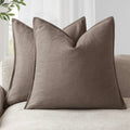 Foindtower Set Of 2, Decorative Linen Soild Throw Pillow Covers Soft Accent Euro Cushion Case Farmhouse Neutral Pillowcase For C