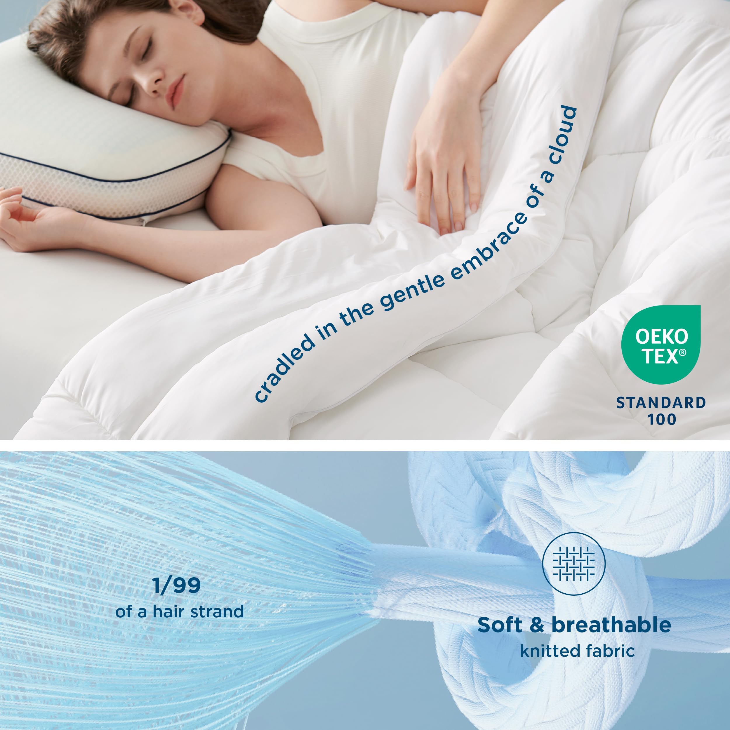 Bedsure Breescape Cooling Comforter Queen Size, Double-Sided Cool Tech Comforter, Soft Cooling Comforter For Hot Sleepers,Q-Max>