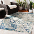 LUXE WEAVERS Rug - Persian Rugs 6097 Abstract Marble Area Rug - Modern Design, Medium Pile, Ivory / Size 5 x 7
