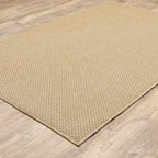 HomeRoots Polypropylene 5’x8’ Solid Sand Beige Indoor Outdoor Area Rug