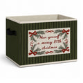 Vintage Storage Bins Box, Farmhouse Christmas Collapsible Organizer Basket