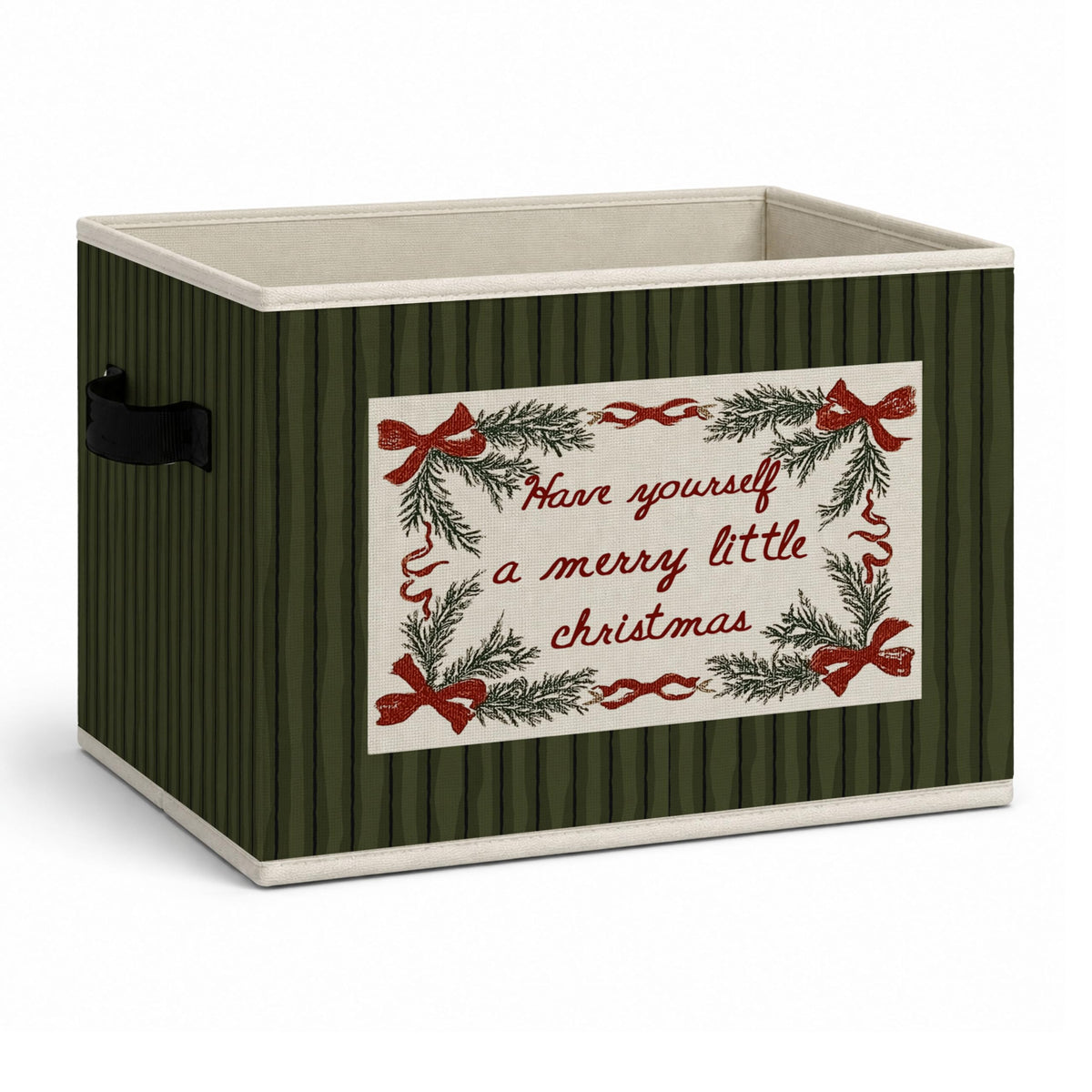 Vintage Storage Bins Box, Farmhouse Christmas Collapsible Organizer Basket
