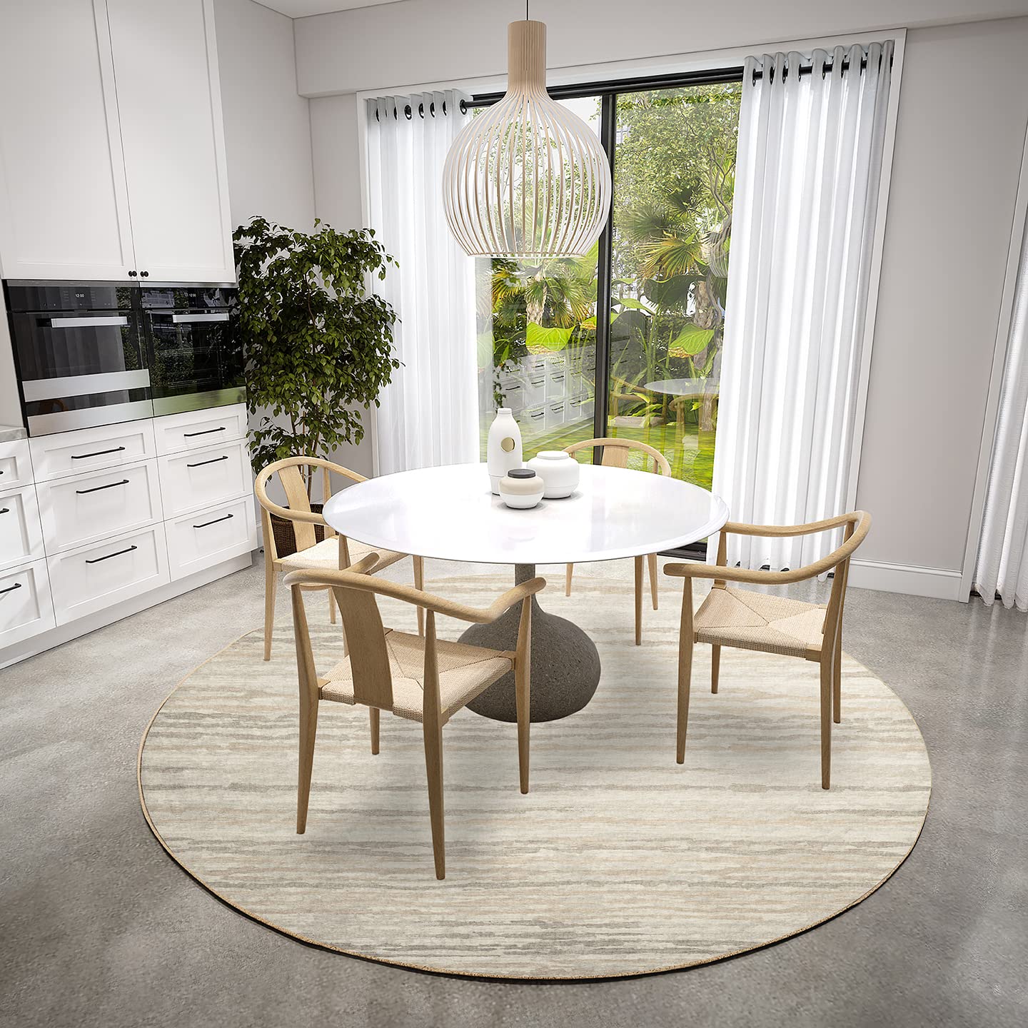 Dalyn Rugs Brisbane Br4 Destressed Striped Linen 8' X 8'