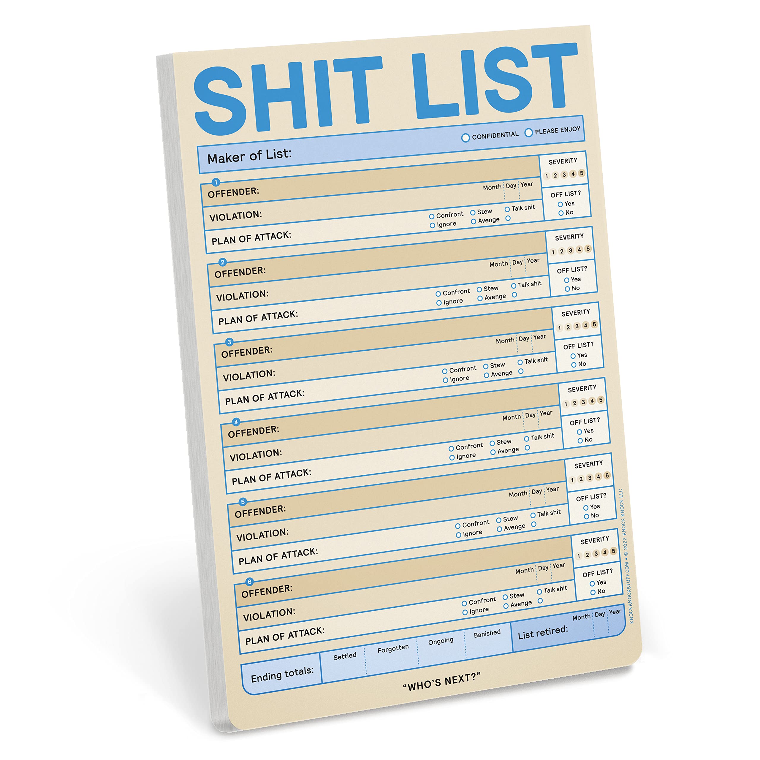 Knock Knock 1-Count Sh*T List Checklist Pad- Funny Notepads For Coworkers, Office, And Home, 6 X 9-Inches (Pastel Edition)