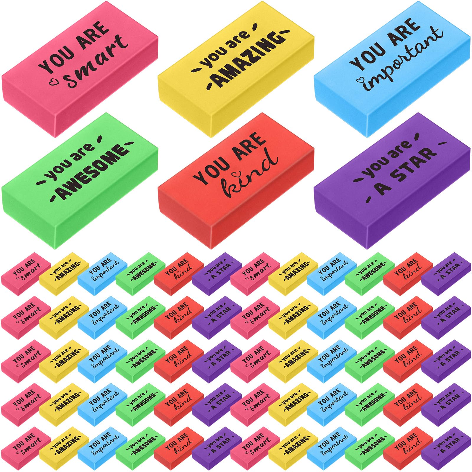 Resurhang 180 Pcs Inspirational Erasers for Kids Christian Pencil Erasers Bulk, Back-to-School Gifts Motivational and Cute Suppl