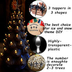 Ceramic Christmas Tree Replacement Lights Bulbs, Black Gray Medium Twist Plastics Pegs Ornaments For Ceramic Tree(87 Bulbs& 3 To