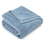 Pavilia Soft Fleece Dusty Blue Throw Blanket For Couch, Lightweight Plush Warm Blankets For Bed, Fuzzy Cozy Flannel Blanket Thro