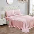 Juicy Couture King Size Silk Satin Bed Sheet Set, Deep Pocket Silky Satin King Sheet Set With 1 Fitted Sheet, 1 Flat Sheet And 2
