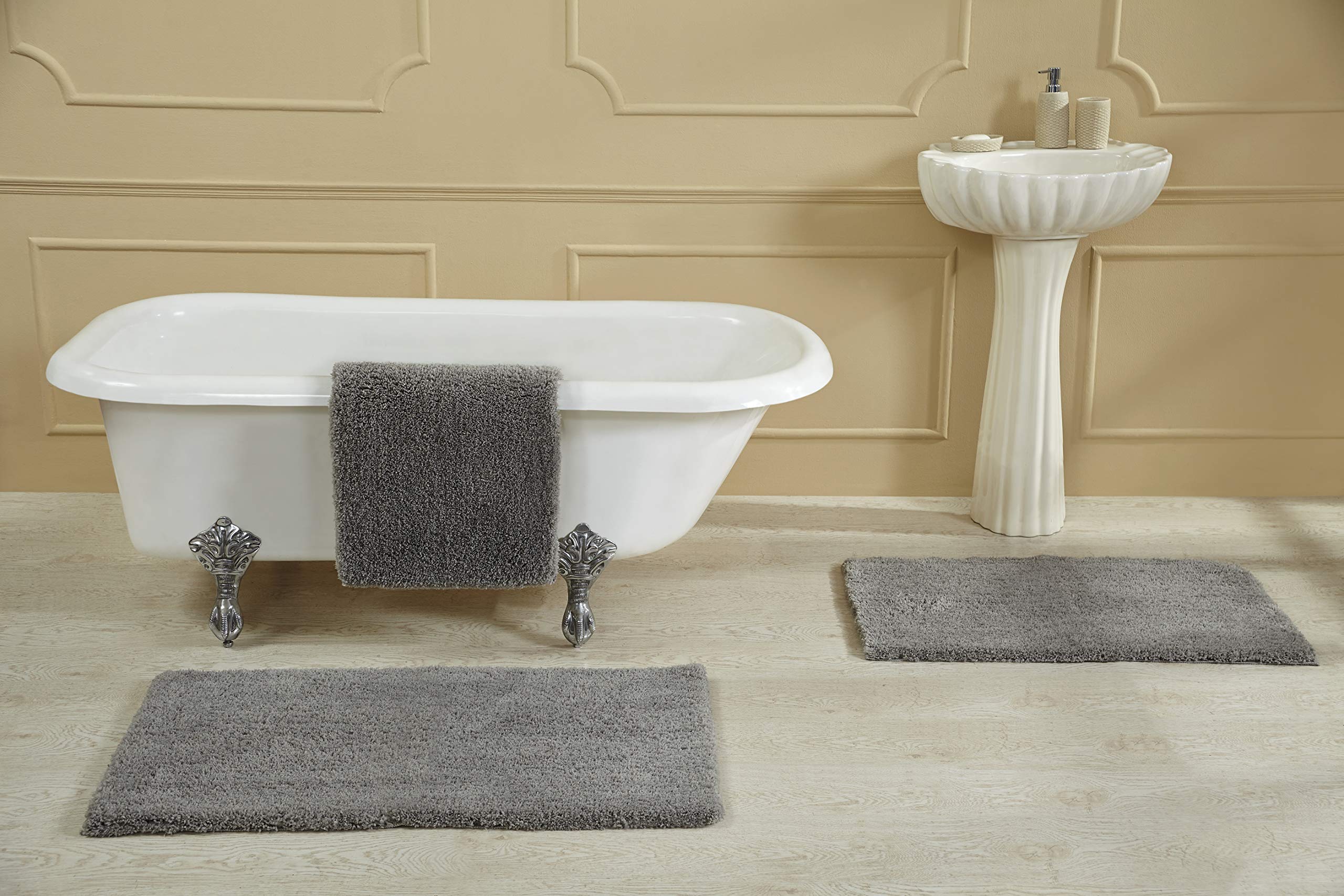 Better Trends Micro Collection Bath Mats - Soft Rug, Plush Rug, Absorbent Bath Mat, Tufted Rug, 100% Polyester Rug For Bathtubs, Rain Showers And Under The Sink - 21' X 34' Rug, L. Gray