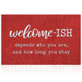 Jjuuyou Large Welcome Mats For Front Door Outdoor Entry Funny Welcome Ish Depends Who You Are Doormat Non Slip Rubber Mat For Ho