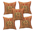 Pinkparrot Dopian Silk Designer Decorative Throw Pillow Covers/Cushion Covers (16X16 Inches)  Set Of 5021