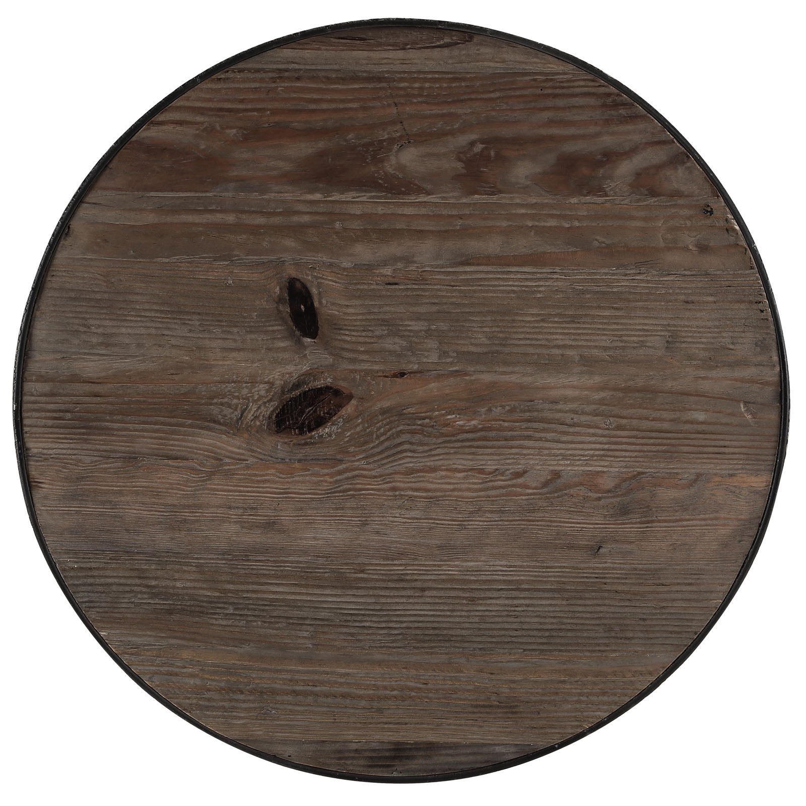 Modway Sylvan 24&quot; Industrial Modern Round Wood Iron Metal Bar Table in Brown