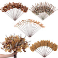 YXZZWL 110 Pcs 5 Kinds Mixed Artificial Eucalyptus Stems and Faux Berry,Autumn Fake Eucalyptus Leaves Stems Bulk Branches for DI