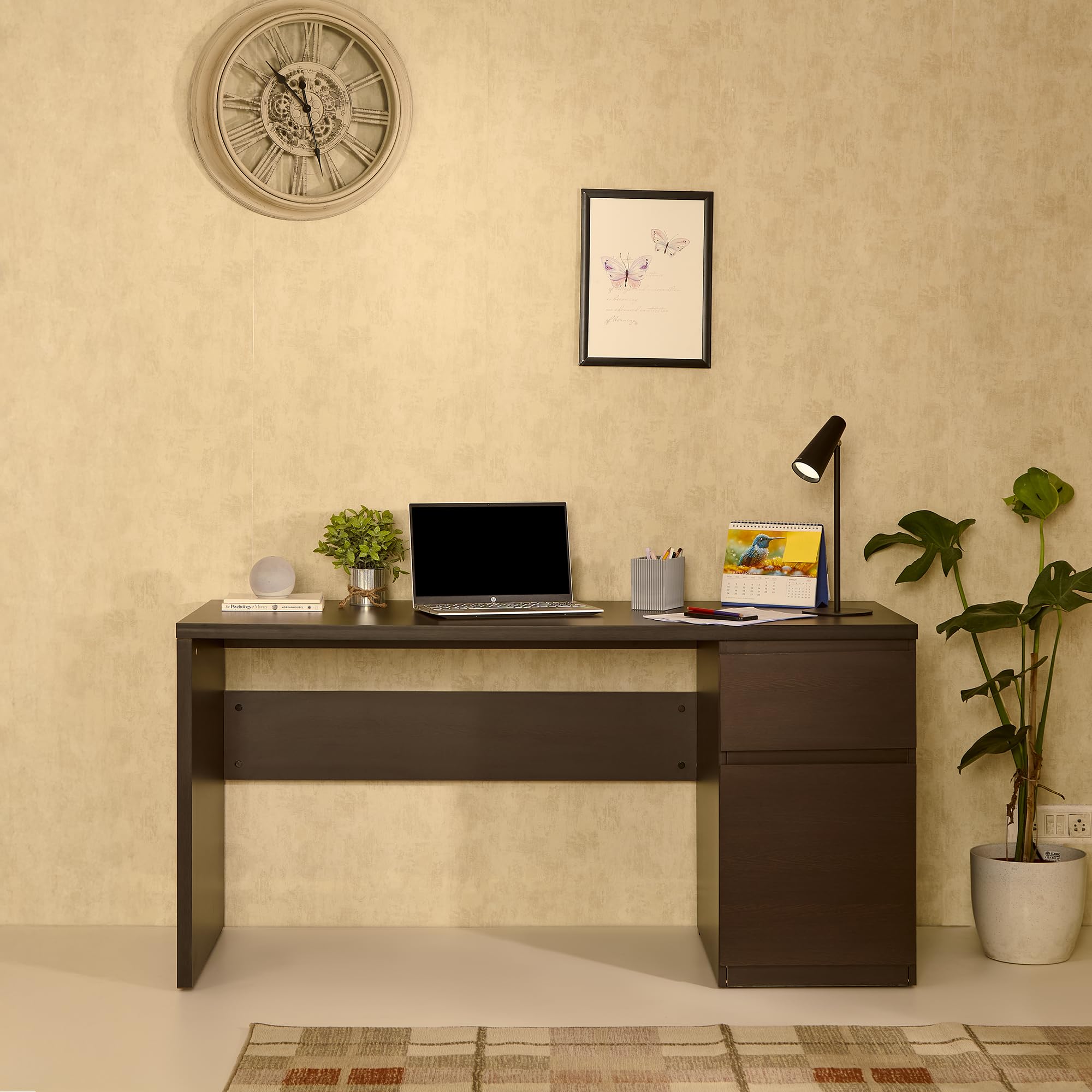 Green Soul Venue Pro Office Table For Home & Office, 5Ft Study Table With Drawer & Cabinet, Sturdy Build, Adjustable Shelf, Is 3