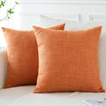 OTOSTAR Linen Throw Pillow Covers Set of 2 Decorative Square Pillowcases Cushion Covers 14x14 Inch for Home Decor Sofa Bedroom C