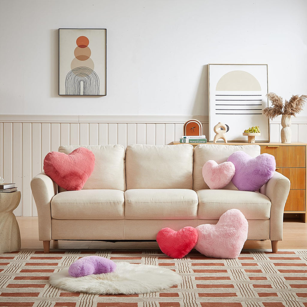 Easttree Heart Pillows, Light Pink Heart Shaped Pillows, Ultra Soft Extra-Large Fluffy Pillows, Love Throw Pillows Gifts, Women