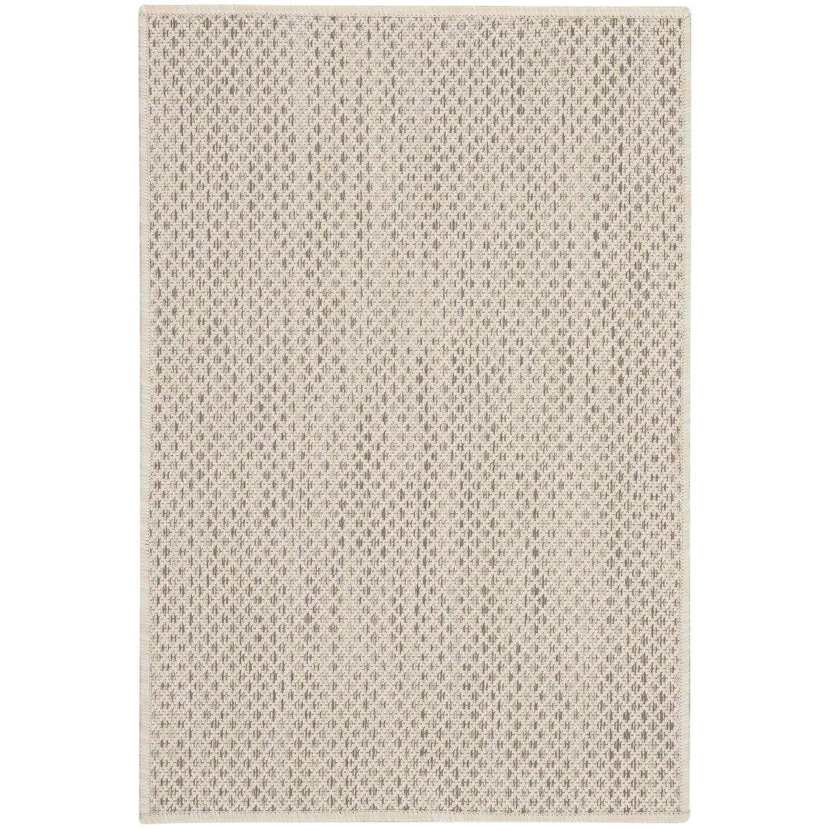 Nourison Courtyard Indoor/Outdoor Ivory Silver 2' X 3' Area Rug, Geometric, Easy Cleaning, Non Shedding, Bed Room, Living Room,
