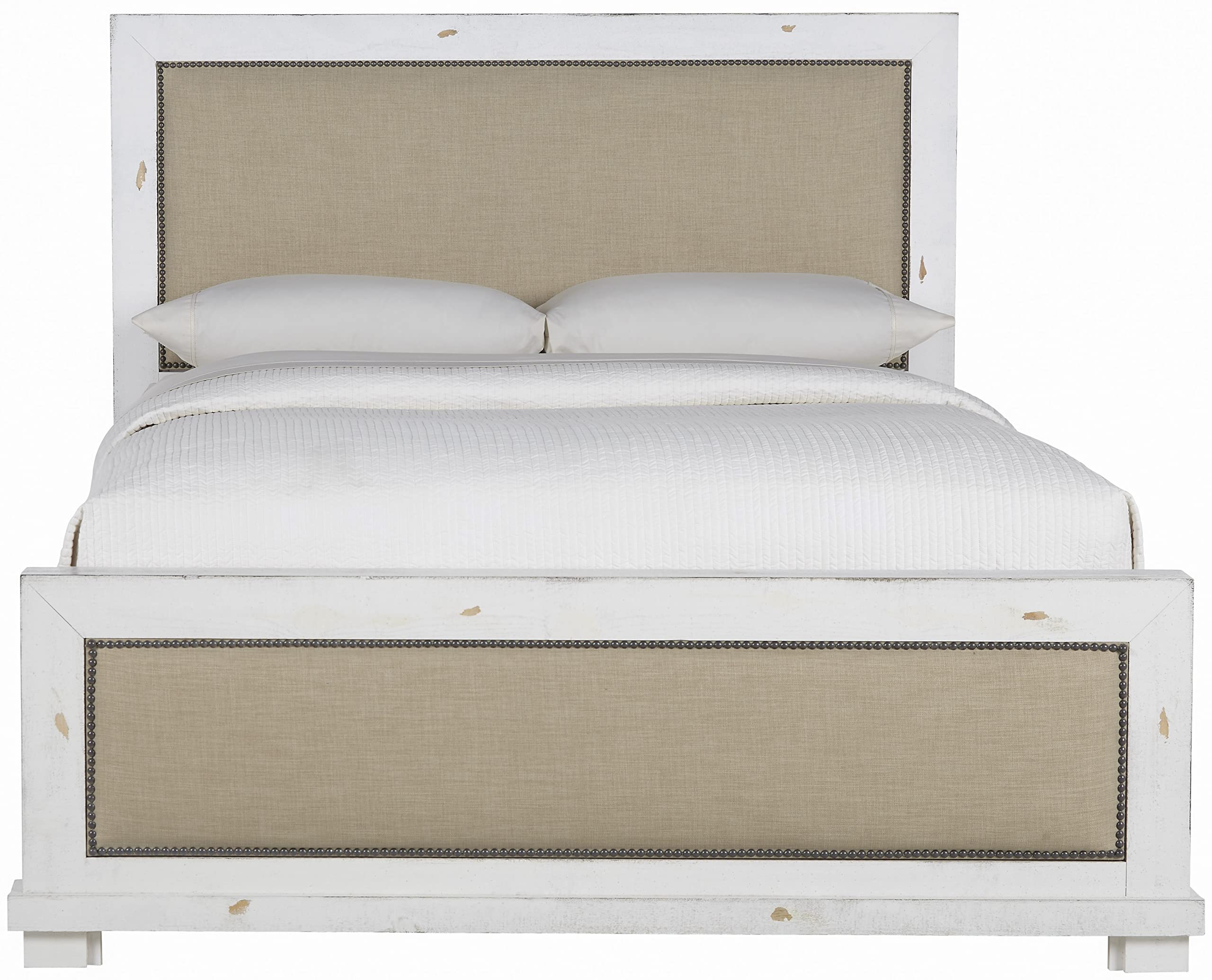 Progressive Furniture Willow Full Upholstered Bed In Distressed White