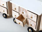 Brubaker Reusable Wooden Advent Calendar To Fill - White Locomotive With 24 Doors - Diy Christmas Calendar 18.11 X 3.74 X 4.21 I