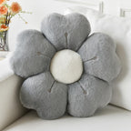 Ddliury Flower Pillow, Flower Shaped Pillow Decorative Throw Pillows For Bed Couch, Cute Daisy Pillow Dorm Decor Floor Seating Cushion (Grey, 19.6 Inches)