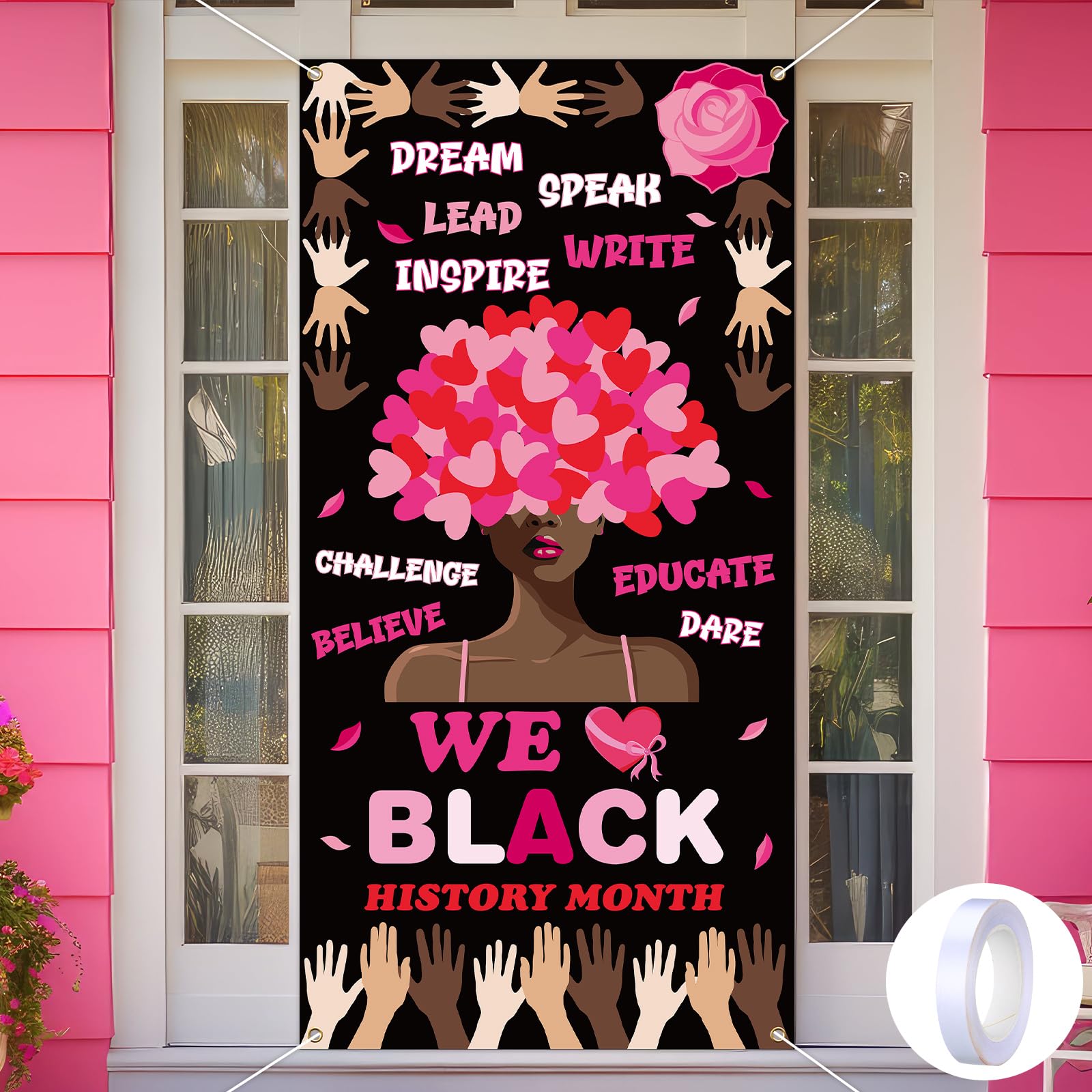 Hahafelt Black History Month Valentines Day Decor February Bulletin Board Decorations We Love Black History Month Pink Heart Do