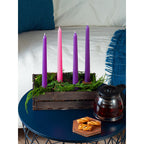 Candwax 12 Inch Taper Advent Candles 3 Sets - Dripless Taper Candles And Unscented Candlesticks - Long Burning Tapered Candles P