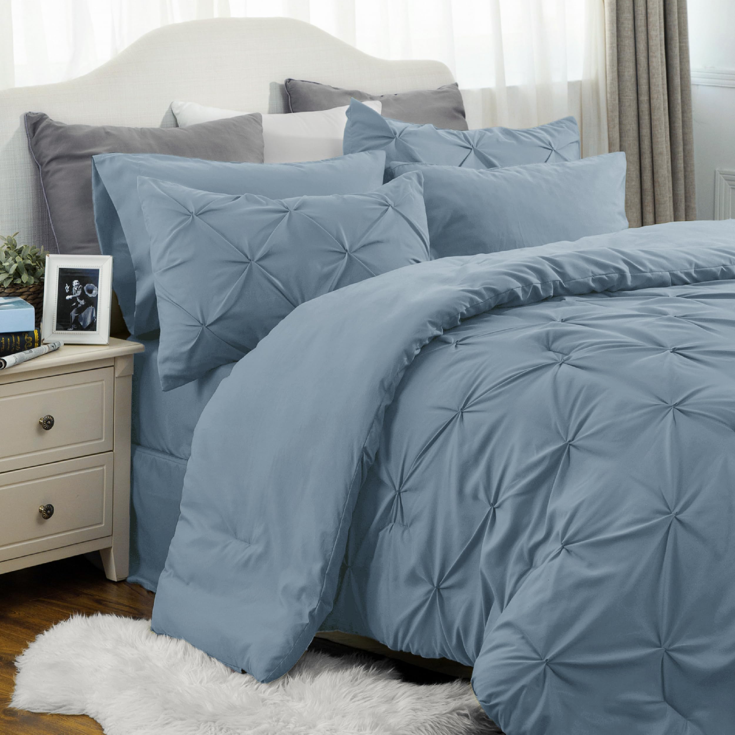Bedsure California King Comforter Set - Cal King Bed Set 7 Pieces, Cali King Bedding Set With Comforter, Sheets, Pillowcases & S