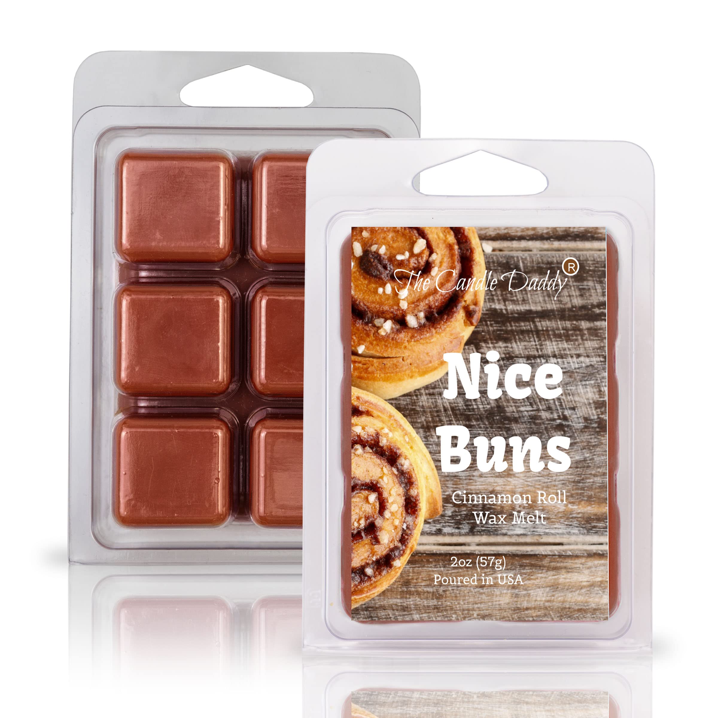Nice Buns - Sticky Cinnamon BUN Scented Wax MELT - Funny 1 Pack - 2 Ounces - 6 Cubes