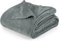 Utopia Bedding Cool Grey Fleece Blanket Queen Size Lightweight Fuzzy Soft Anti-Static Microfiber Bed Blanket (90X90 Inch)