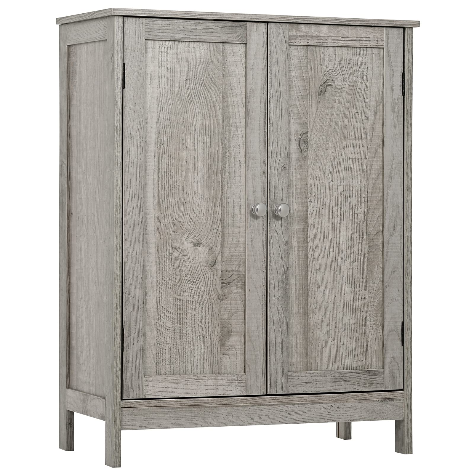 Iwell Bathroom Cabinet, Bathroom Storage Cabinet with 2 Doors & 2 Shelves, 3 Heights Available, Bathroom Floor Cabinet for Livin