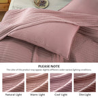Kasentex Purple Mauve Oversized Queen Size Quilt Bedding Sets With Pillow-Shams, Lightweight Soft Bedspread, Durable Stitched -