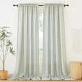 Ryb Home Privacy Semi Sheer Linen Curtains Extra Wide Curtains 108' Length, Rod Pocket Linen Blend Elegant Light Filtering Priv