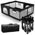 Veraste Foldable Baby Playpen with Gate, Extra Large Collapsible Play Yard for Babies & Toddlers, Portable Travel Playpen, Baby 