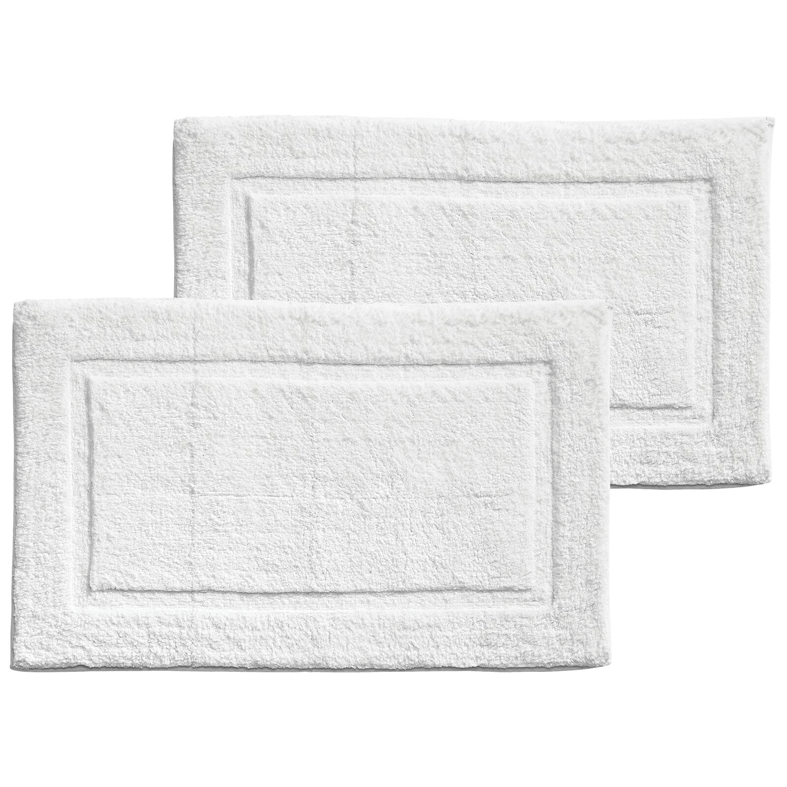 mDesign 100% Cotton Bath Mat  Soft HotelStyle Rectangular Bathroom Floor Rug  Plush, Water Absorbent Cloth Bathmat for Outsid