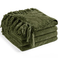 LONG CREATE Chenille Throw Blanket for Couch 60''X 80'' Twin, Soft Cozy Throw Blanket with Fringe Tassel for Bed Sofa Chair, Lig