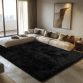 8x10 Fluffy Area Rugs for Living Room,Shag Area Rug for Bedroom,Black Soft Fuzzy Rug Non-Shedding Indoor Plush Carpet for Kids B