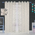 JUPON Polyester Heavy Sheer Transparent Net Grommet Curtains for Living Room Decoration, (Pack of 2) 4ft x 7ft, Cream