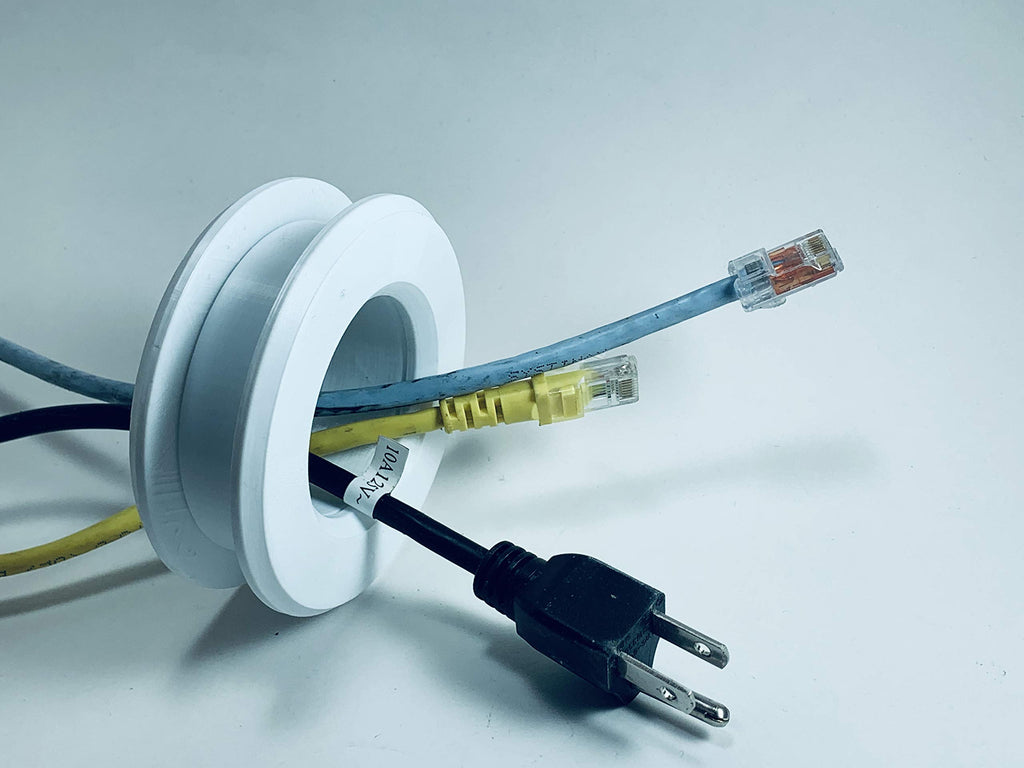 2'' ID White Ceiling Tile Grommet - Fits 1/2'' - 5/8    Thickness.