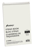 Spiral Steno Book, Gregg Rule, 6 X 9, 80 Sheets [Set Of 3]