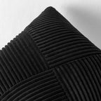 Topfinel Set Of 2 Black Decorative Yellow Throw Pillow Covers 12X12 Inch, Soft Corduroy Pillow Covers Windmill Textured Striped