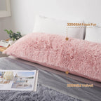 Mego Shaggy Plush Body Pillow Cover, Pink Faux Fur Fluffy Body Pillowcase, 20X54 Boho Fuzzy Full Body Pillow Case, Furry Rectang
