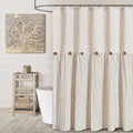 Awellife Extra Long Shower Curtain For Bathroom 78 Inch Shower Curtain Button Farmhouse Shower Curtain Beige Linen And Cotton Wo