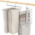 Loretoy 2 Pack Pants Hangers Space Saving, Anti-Slip Multi-Functional Pants Rack, Thickened Stainless Steel Tube, Two Hanging Mo