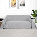 Mysky Home Light Grey Sofa Covers For 3 Cushion Couch Geometrical Couch Cover Living Room Sofa Throws Sofa Slipcovers For Pets, Kids (X-Large, 91' X 118', Light Grey)