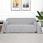 Mysky Home Light Grey Sofa Covers For 3 Cushion Couch Geometrical Couch Cover Living Room Sofa Throws Sofa Slipcovers For Pets, Kids (X-Large, 91' X 118', Light Grey)