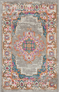 Nourison Passion Grey 22'' x 34'' Area -Rug, Boho, Traditional, Easy -Cleaning, Non Shedding, Bed Room, Living Room, Hallway, (2