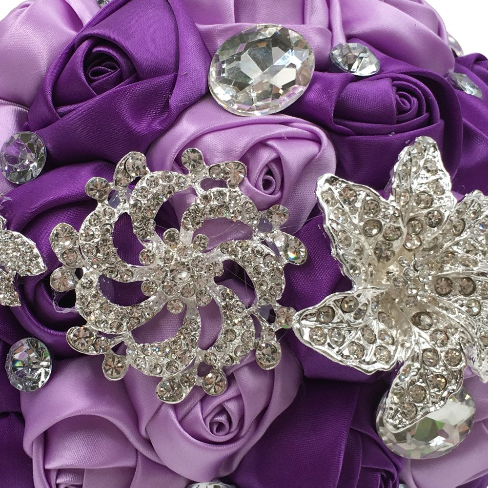Abbie Home Advanced Customization Romantic Bride Wedding Holding Toss Bouquet Rose Brooch With Pearls And Rhinestone Decorative